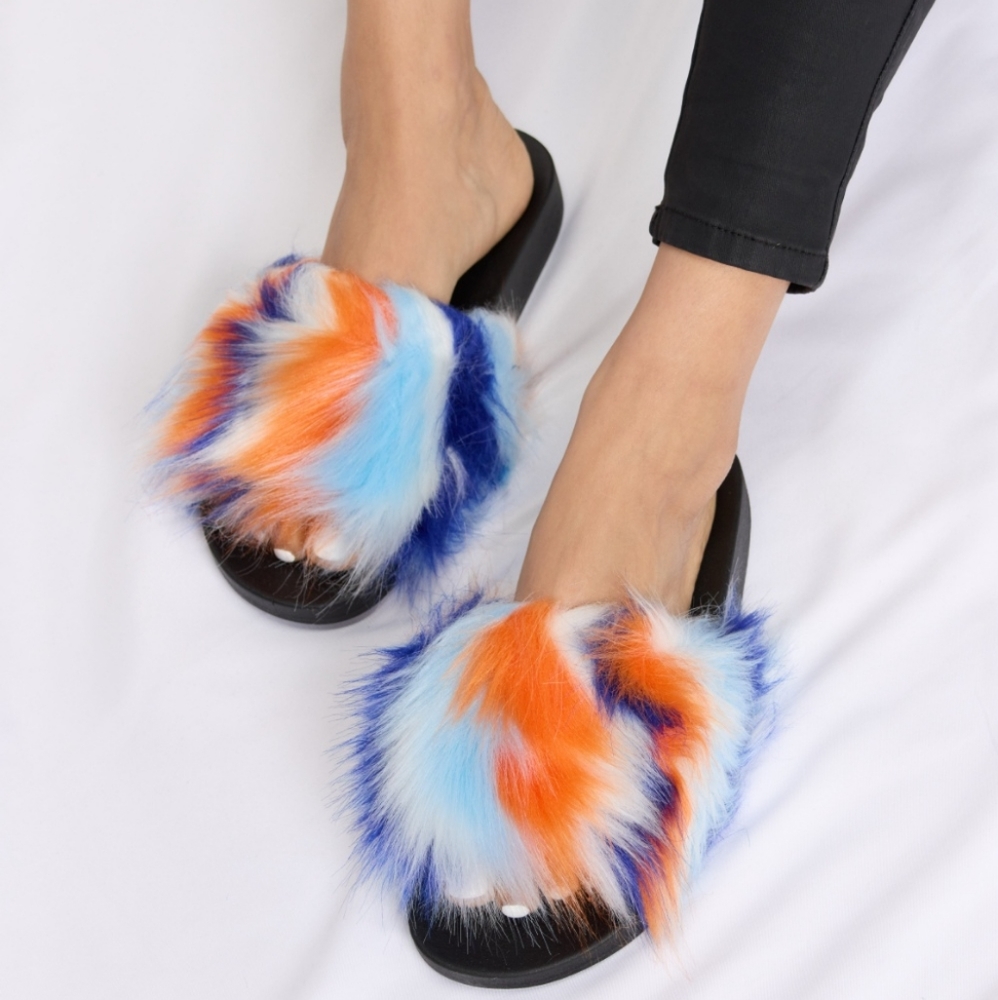 Vida Furry Open-Toe Sandals